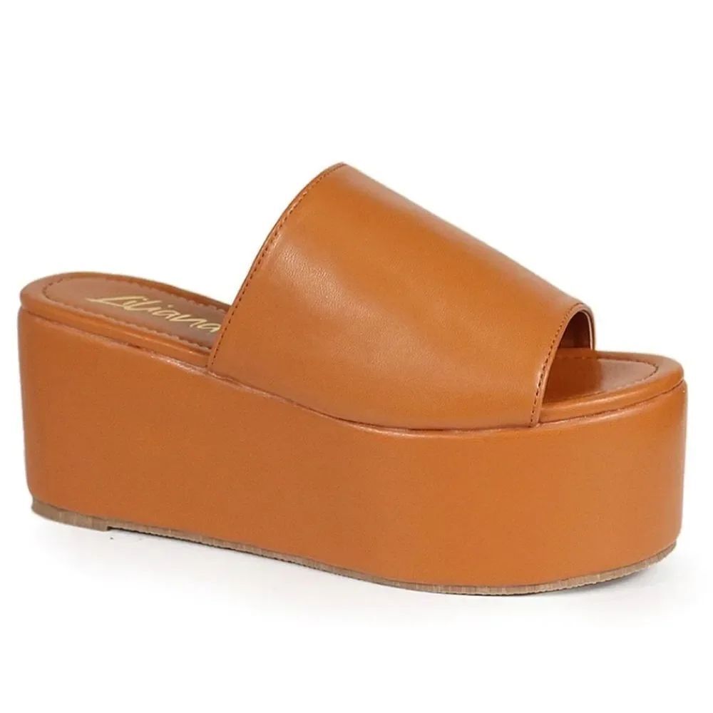 BRAND NEW LILIANA BUDZA-5 CLASSIC NEOPRONE OPEN TOE PLATFORM SANDAL HONEY